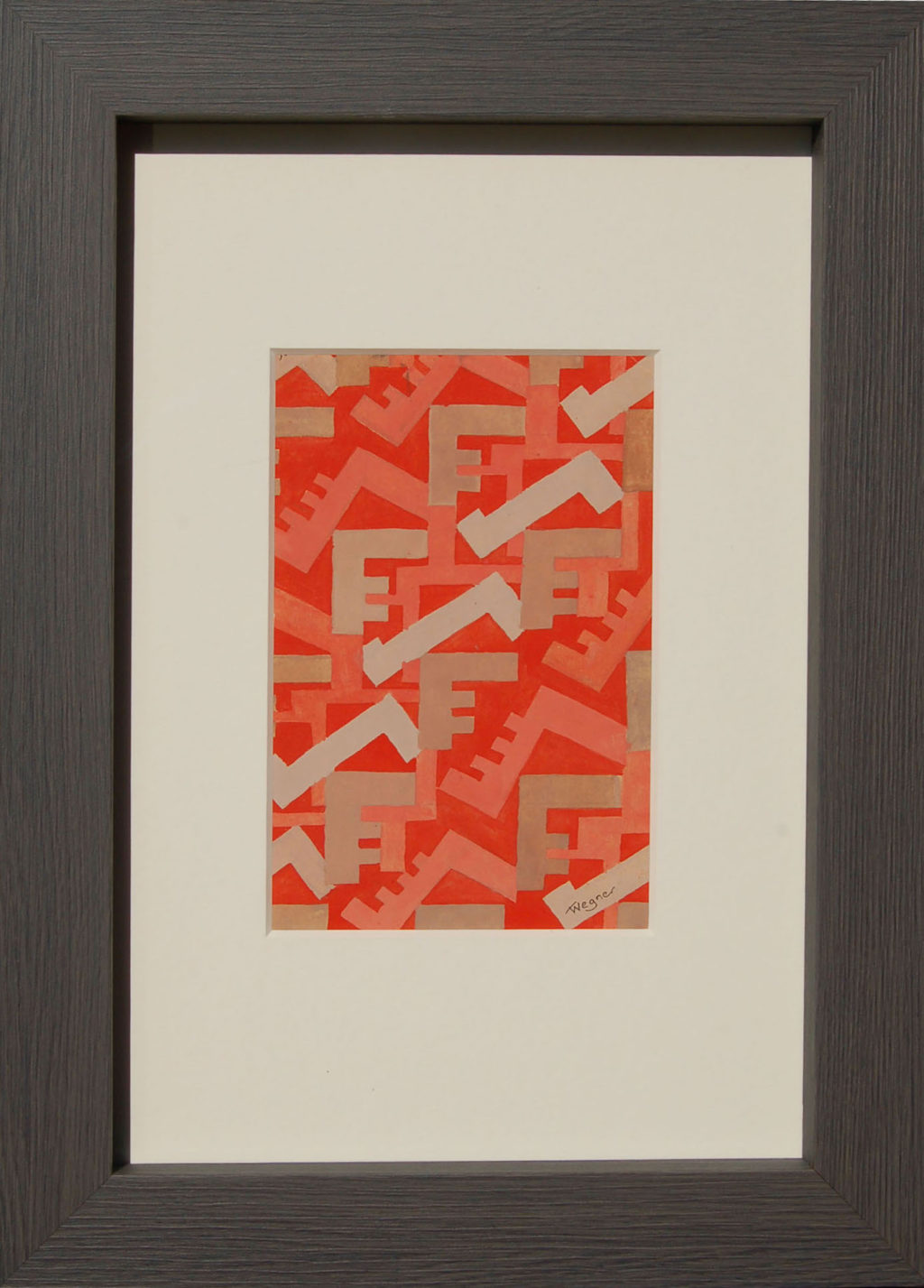 Erich Wegner "Composition in Orange and Beige"